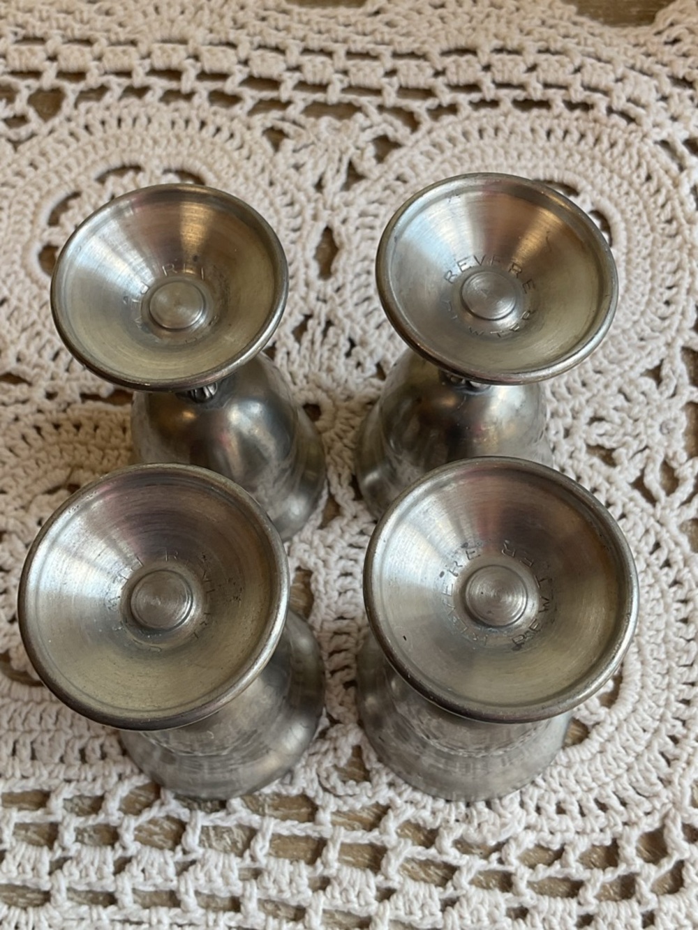 Vintage Revere Pewter cordial glasses- Set of 4 - Picture 6 of 7